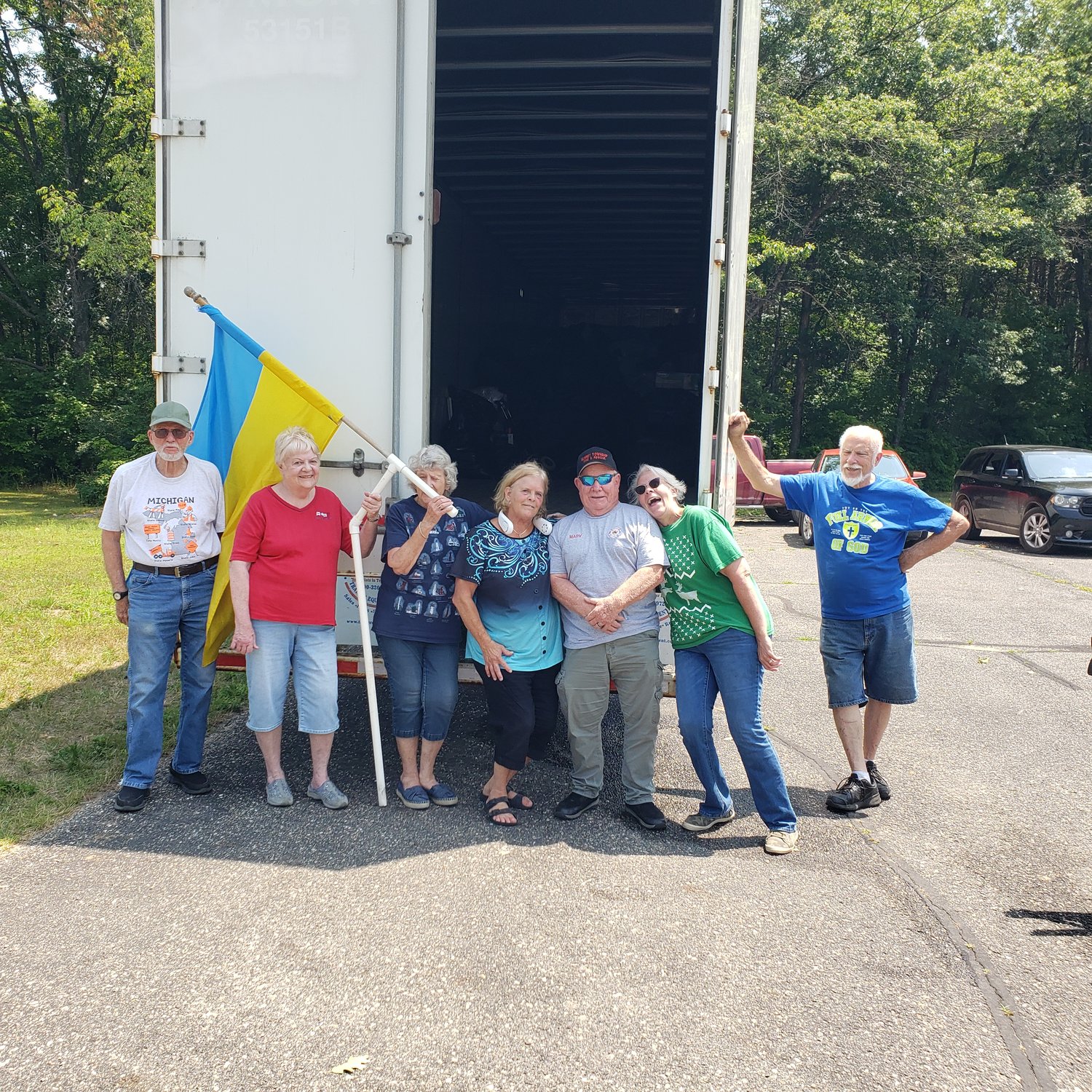 These photos provided by Tom Pirnstill show the vast outpouring of goodwill and compassion for the victims of the Russian invasion of Ukraine. The collaborative effort of Orphan Grain Train and Living Hope Lutheran Church of Farwell yielded more than four tons of materials and supplies much needed in Ukraine and in other countries supporting Ukrainian refugees.